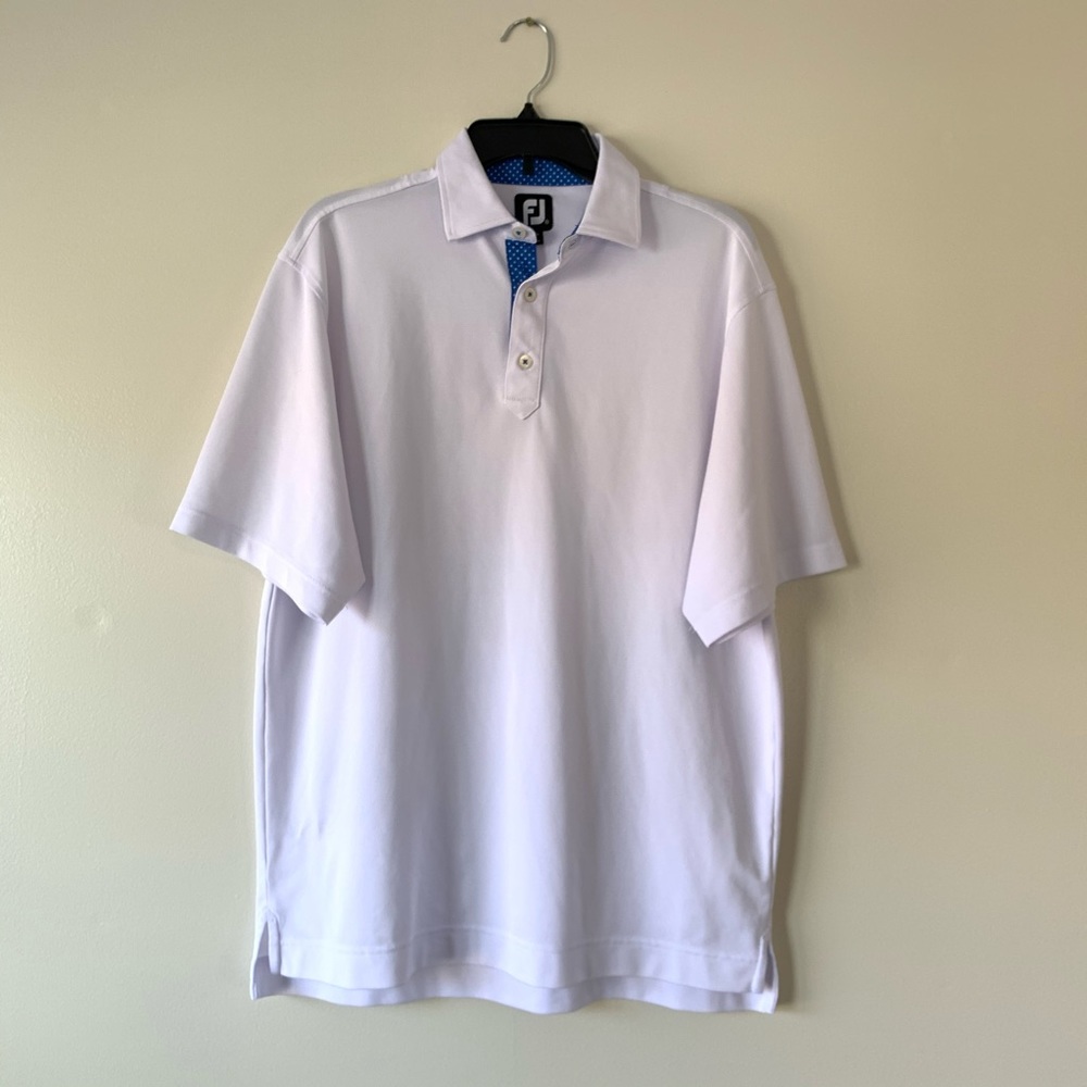FootJoy White Short Sleeve Golf Polo Size Medium